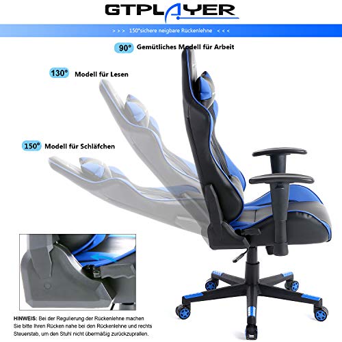 GTPLAYER Gaming Stuhl Bürostuhl Gamer Ergonomischer Stuhl Einstellbare Armlehne - 5