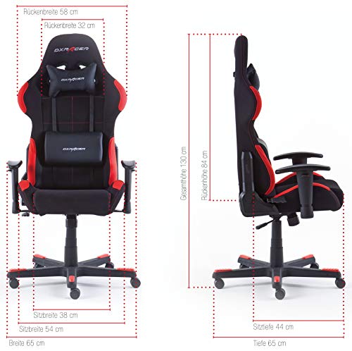 Robas Lund OH/FD01/NR DX Racer 1 Gaming-/ Büro-/ Schreibtischstuhl, mit Wippfunktion Gaming Stuhl Höhenverstellbarer - 6
