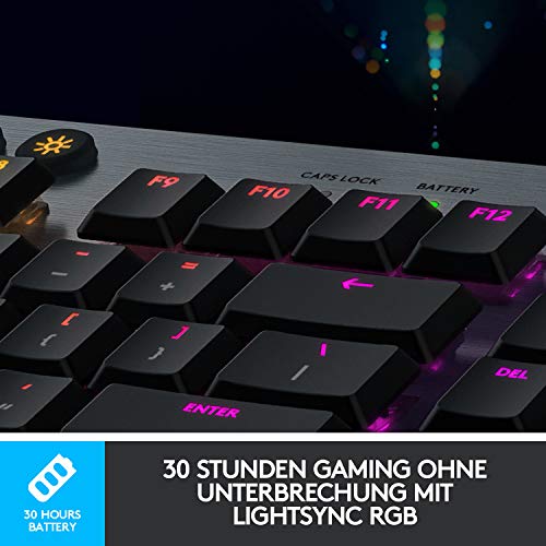 Logitech G915 LIGHTSPEED kabellose mechanische Gaming-Tastatur, Taktiler GL-Tasten-Switch mit flachem Profil - 5