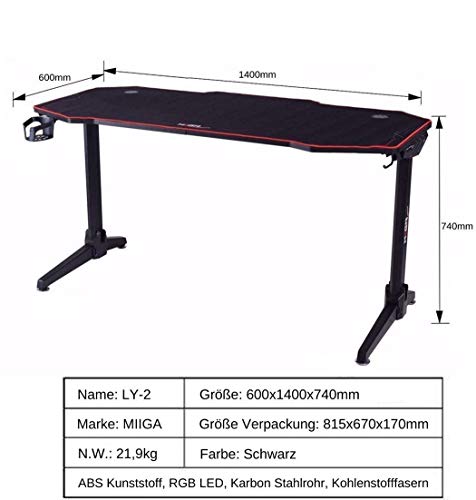 MIIGA Gaming Tisch – 140 cm - 2