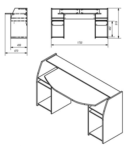 Wohnorama Gaming Tisch Schreibtisch – 173cm - 5