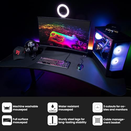 Arozzi Arena Gaming Desk – Pure Black - 4