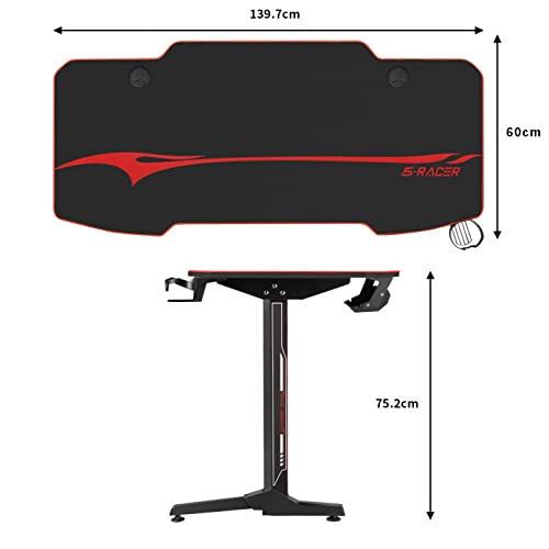 Homall Gaming Tisch 140 cm – T-Form - 7