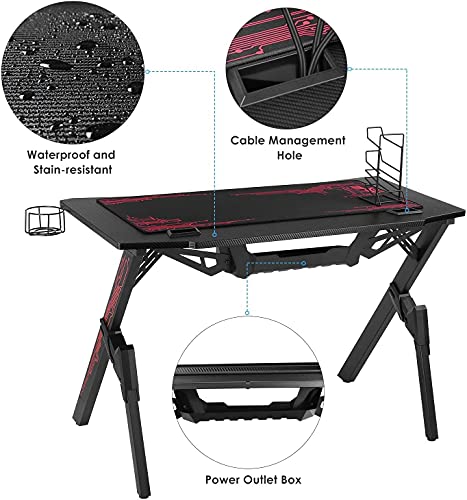 Computertisch Gaming Tisch 110cm – K-Form - 6