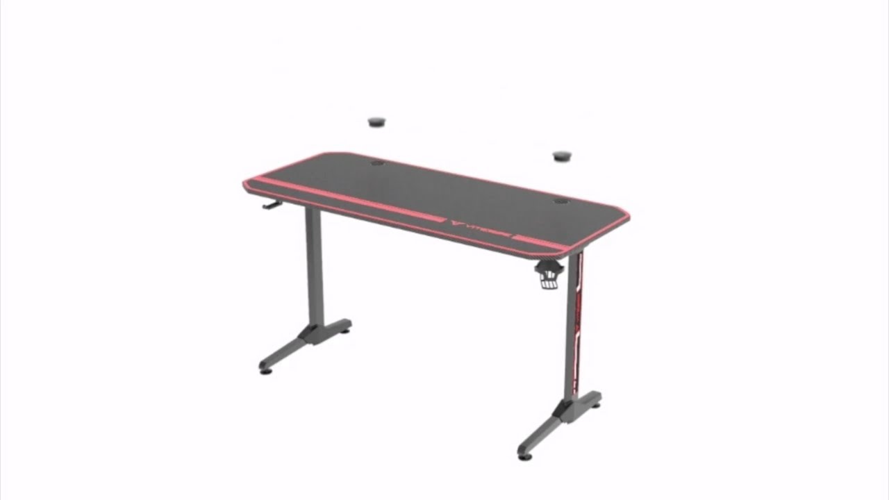 T Shape Gaming Desk 55" PC Computertisch mit großem Mauspad, schwarz - PrimeCables® 1 T Shape Gaming Desk 55″ PC Computertisch mit großem Mauspad, schwarz – PrimeCables®