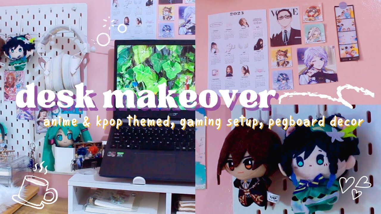 Gemütliches Schreibtisch-Makeover🌙: Anime & Kpop-Thema, Gaming-Setup, Pegboard-Deko🌷 1 Gemütliches Schreibtisch-Makeover🌙: Anime & Kpop-Thema, Gaming-Setup, Pegboard-Deko🌷