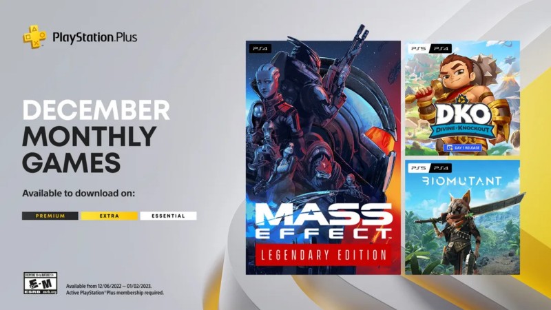PlayStation Plus December 2022 Lineup Includes Mass Effect Legendary Edition And More