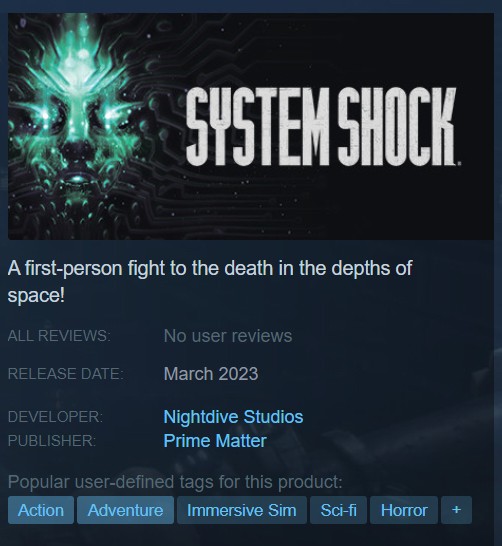 System Shock Remake erhält Veröffentlichungsfenster für März 2023 System Shock Remake Gets March 2023 Release Window