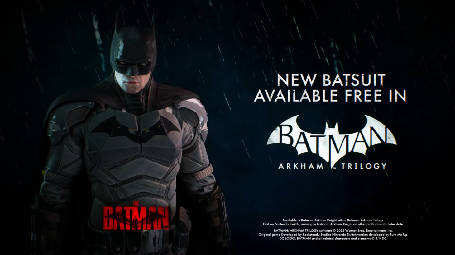 Das Batman-Kostüm von Robert Pattinson kommt mit der Arkham-Trilogie auf die Switch
