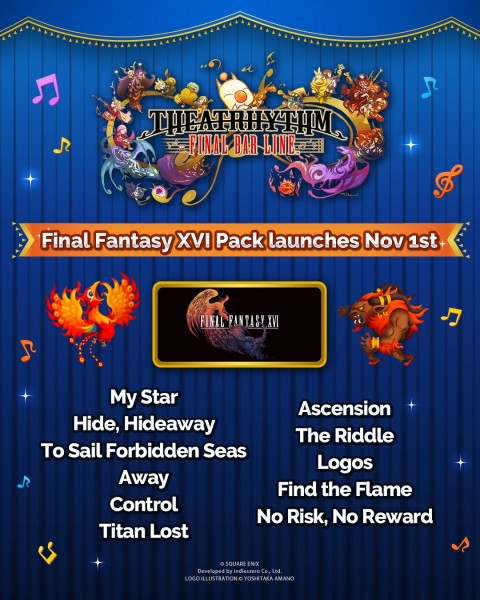 Theatrhythm Final Bar Line: FFXVI Pack Brings 11 New Songs This November Theatrhythm Final Bar Line: FFXVI Pack Brings 11 New Songs This November